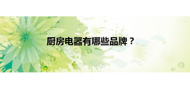廚房電器有哪些品牌？